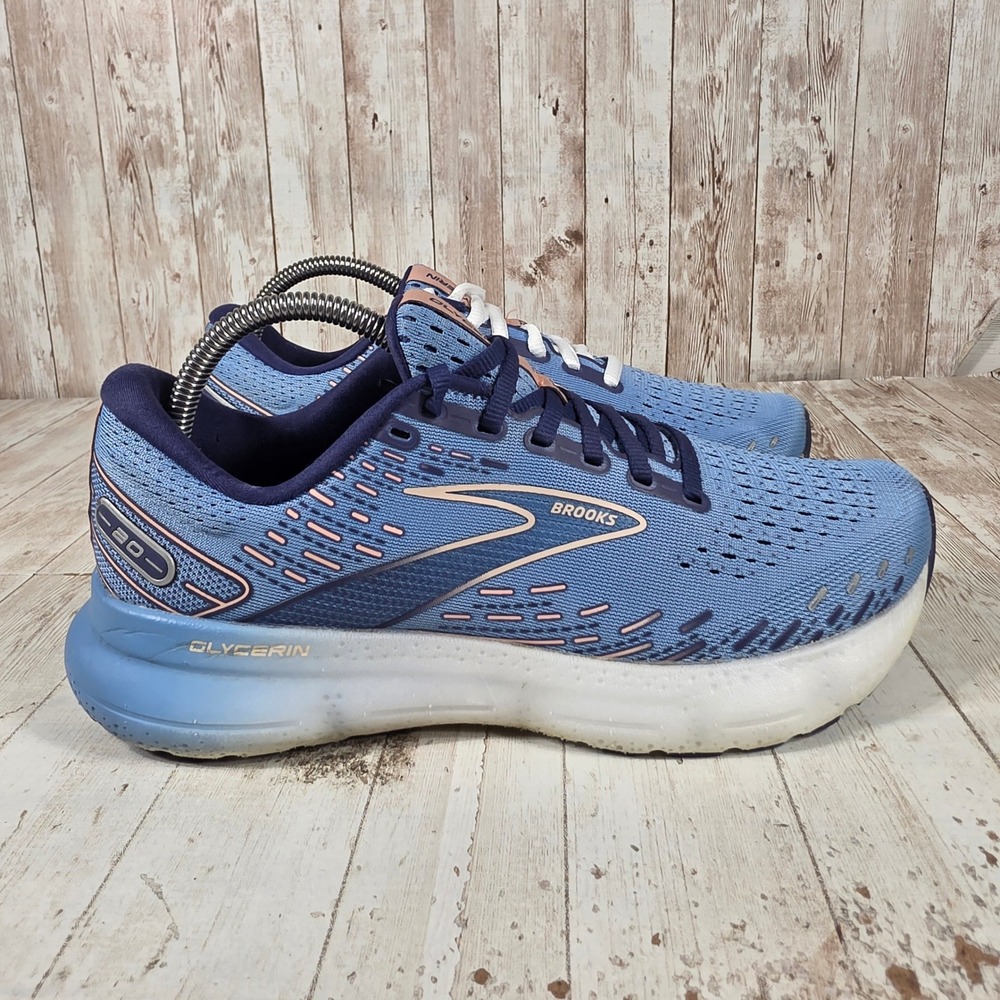 Brooks Glycerin 20 Womens Running Shoes Blue Peach 1203691B478 Size 9.5 Medium B